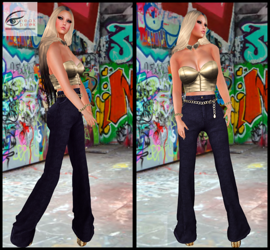 SP Holy Shirt Flares & Bustier Gold_001